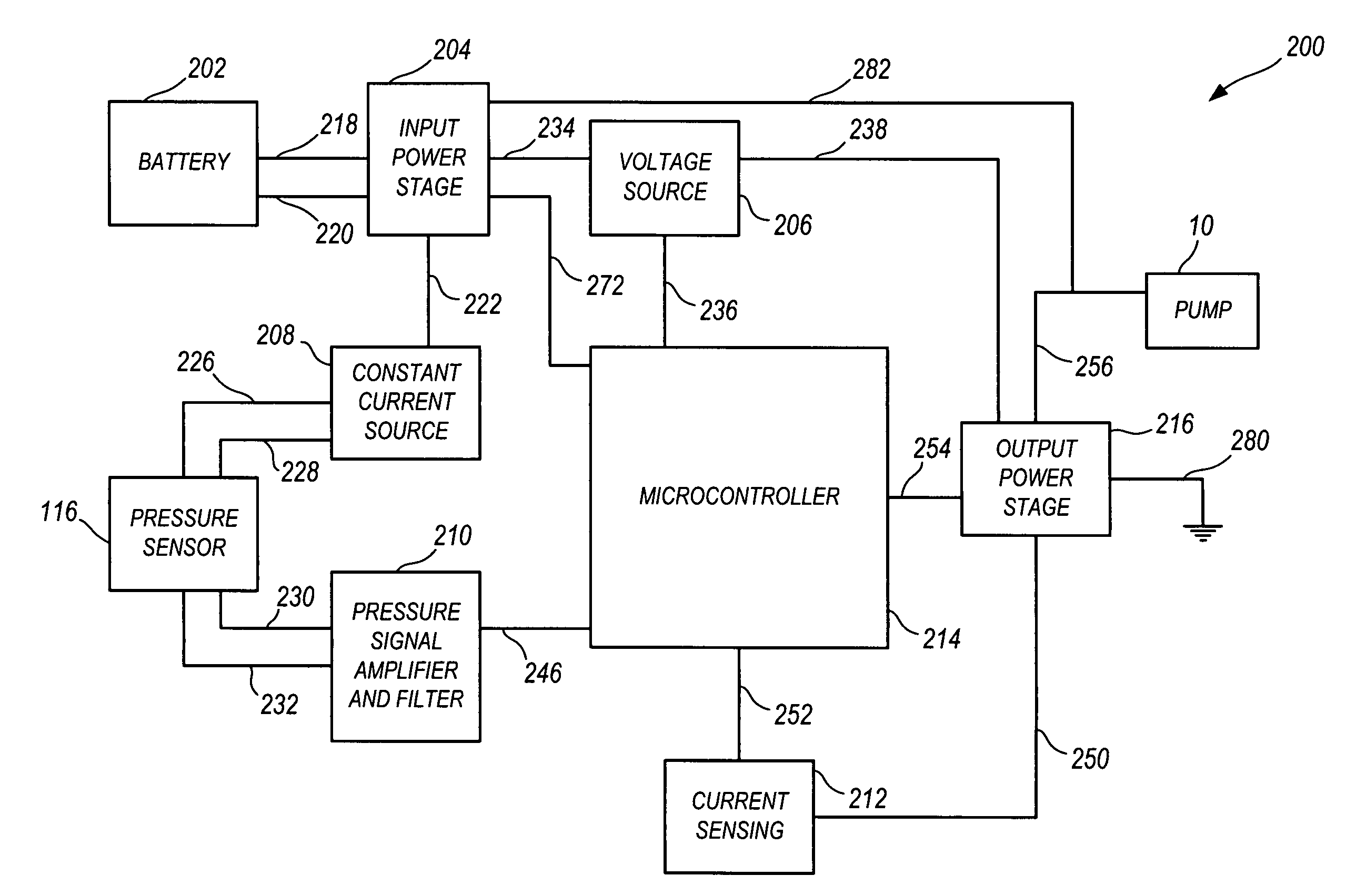 Pump and pump control circuit apparatus and method