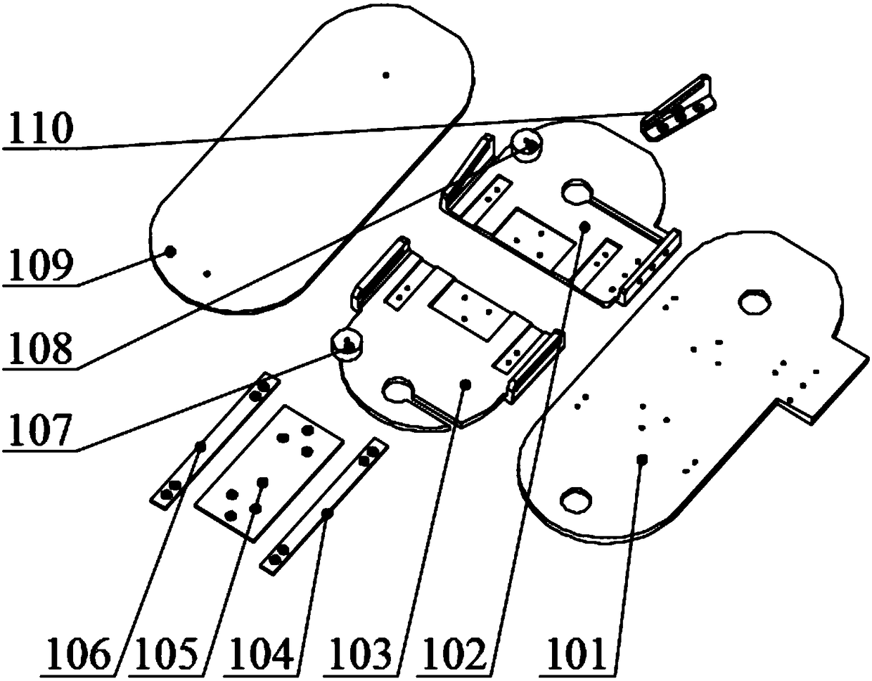 Multi-DOF (degree of freedom) energy-storing foot mechanism