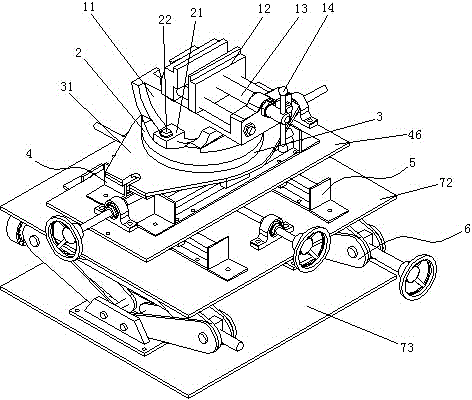 Bench vice with five degrees of freedom