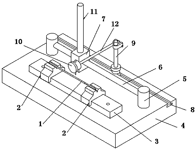 Precision slender shaft processing straightening fixture and precision slender shaft processing method