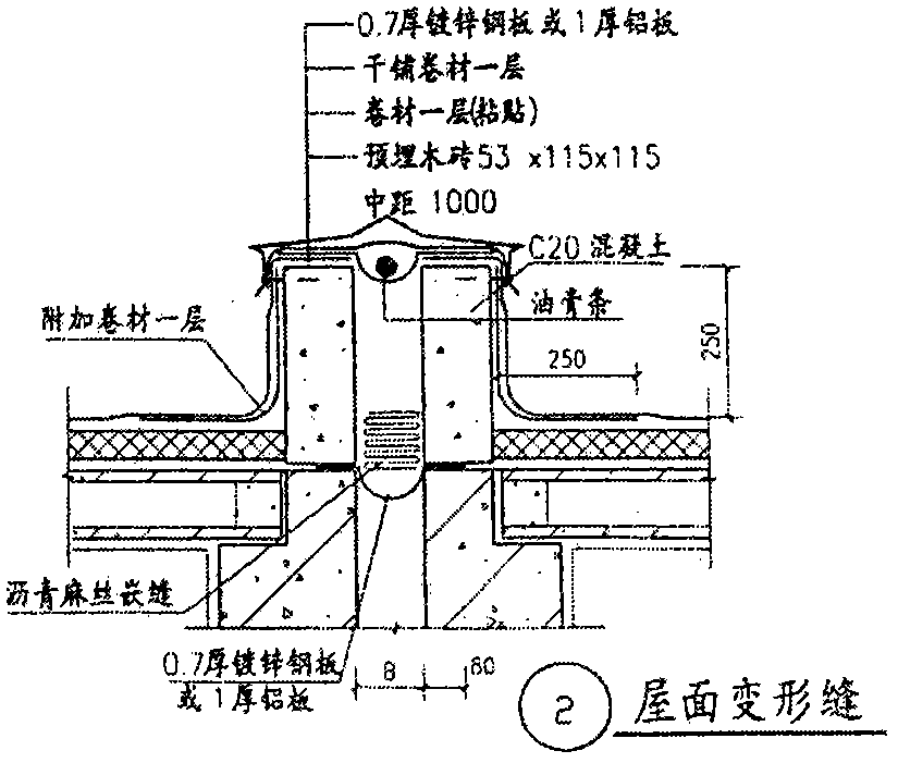 Treatment and construction method for connecting part of roof waterproof structure deformation joint and external wall