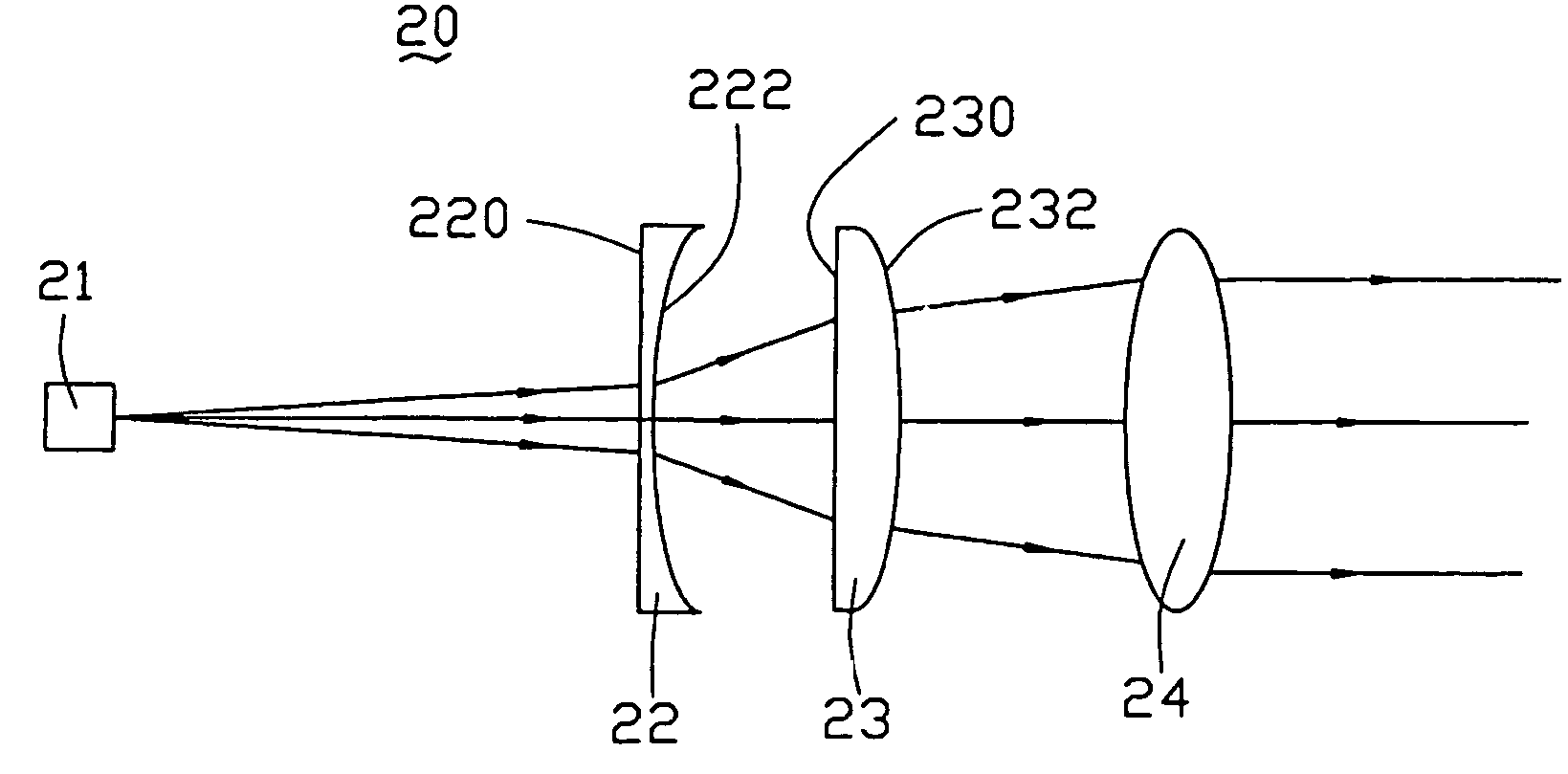 Optical system for collimating elliptical light beam and optical device using the same