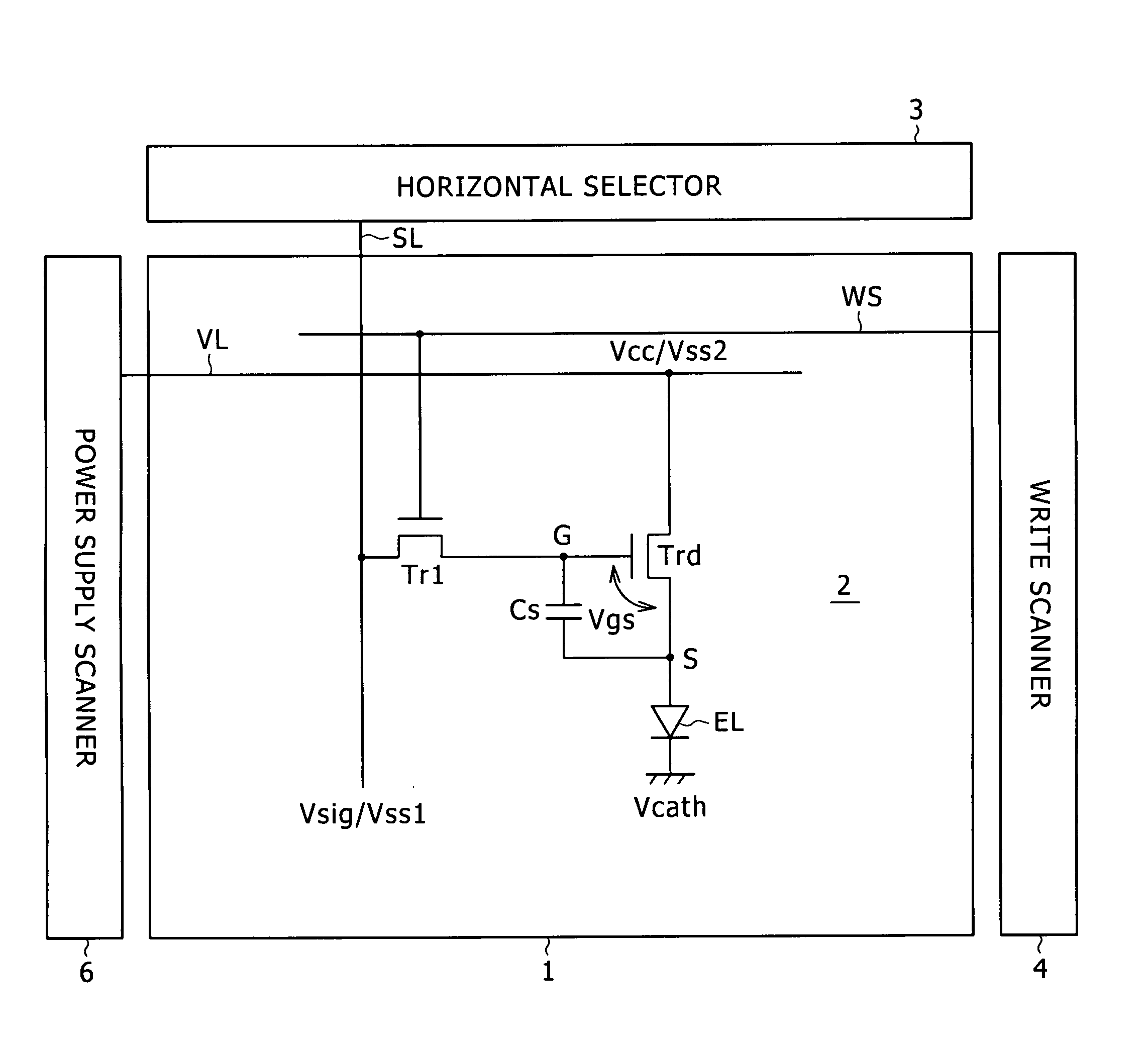 Display, method for driving display, electronic apparatus