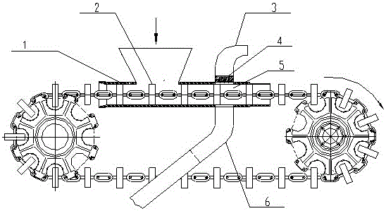 Push chain type concrete spraying machine with distributor