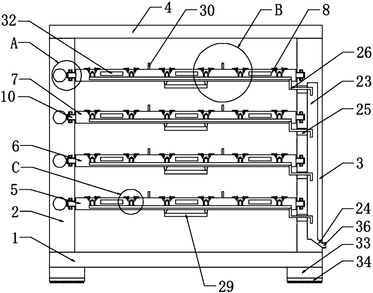 Trial mold cleaning and sterilizing placing rack for joint prosthesis gasket