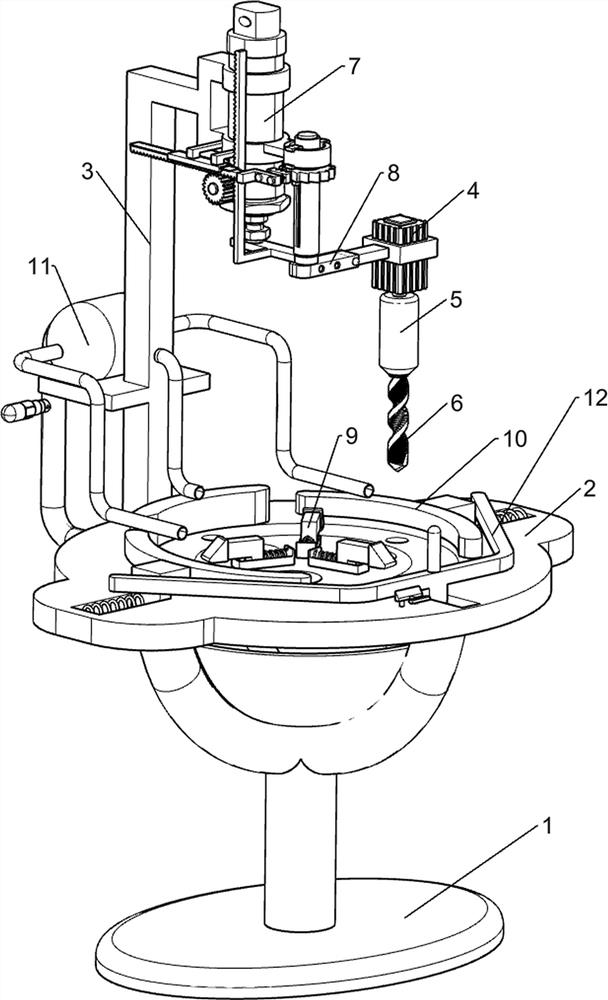 Equidistant drilling device for new energy automobile parts