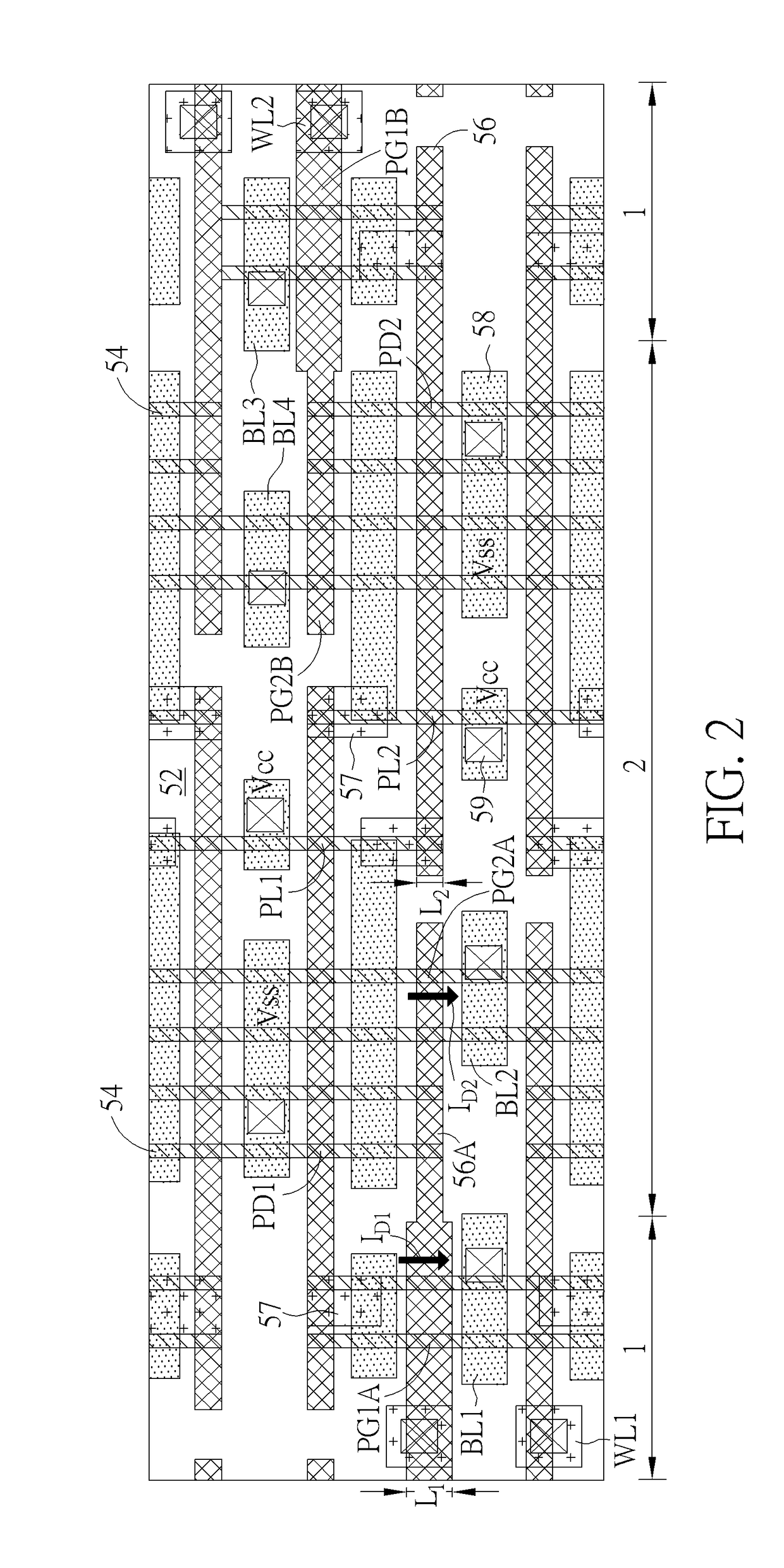 Layout pattern for SRAM and manufacturing methods thereof