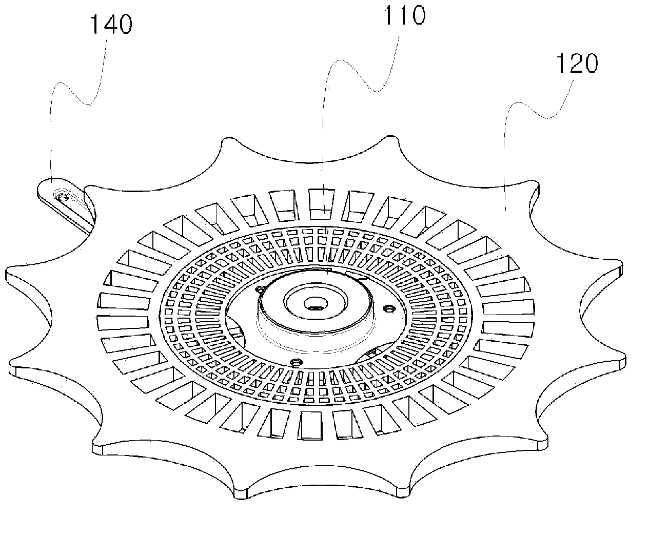 Shock absorption device of safety plate for shrub trimmer