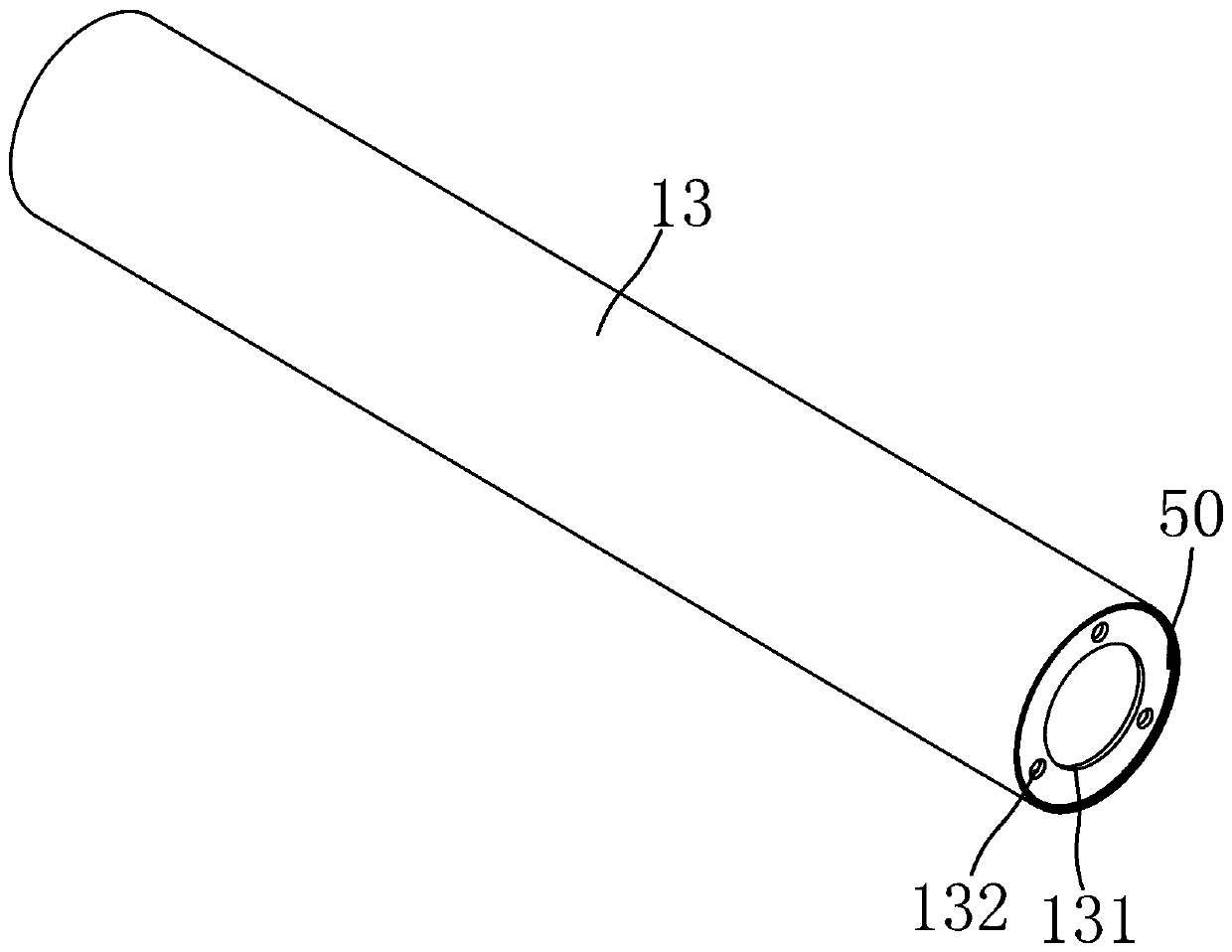 Tail door pushing rod outer pipe fixing structure