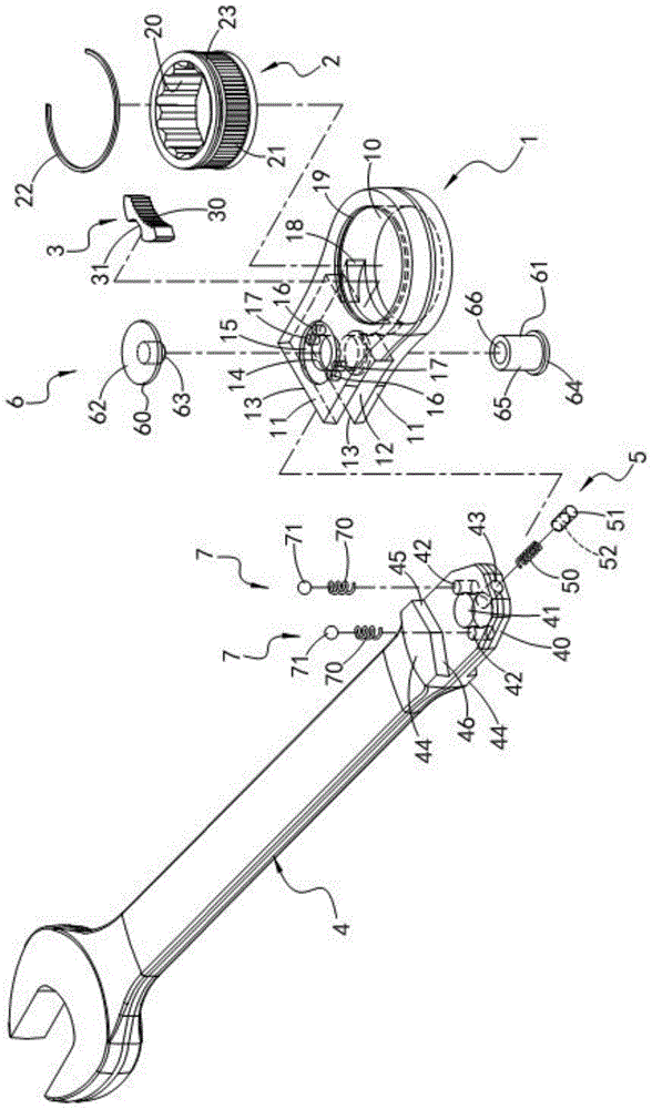 Ratchet wrench reversing structure