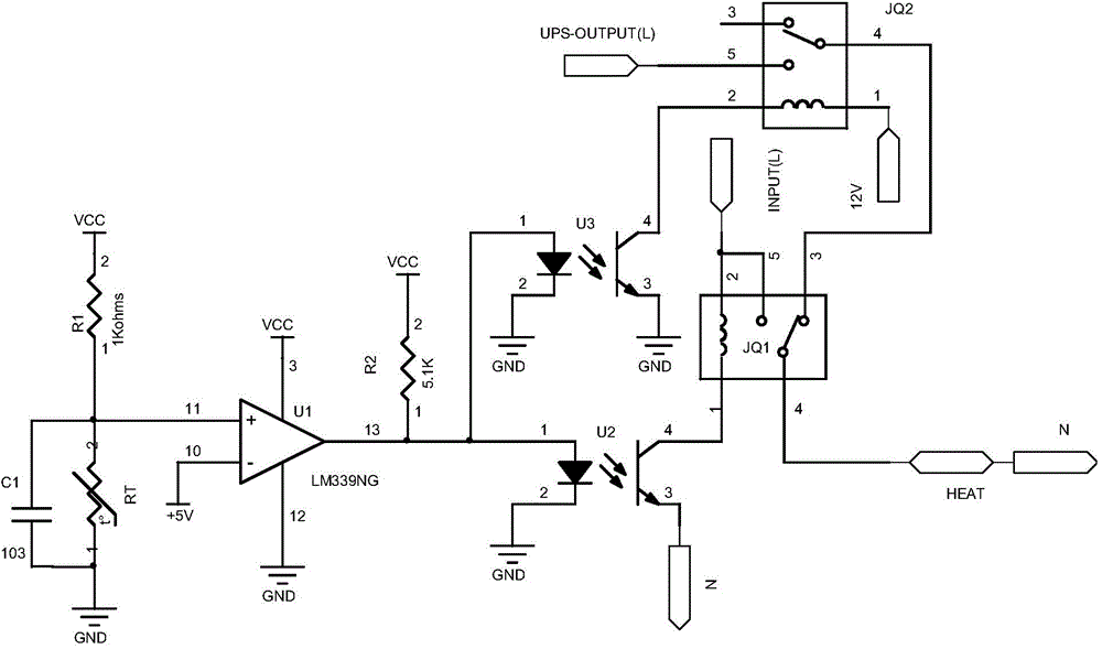 UPS automatic heating circuit