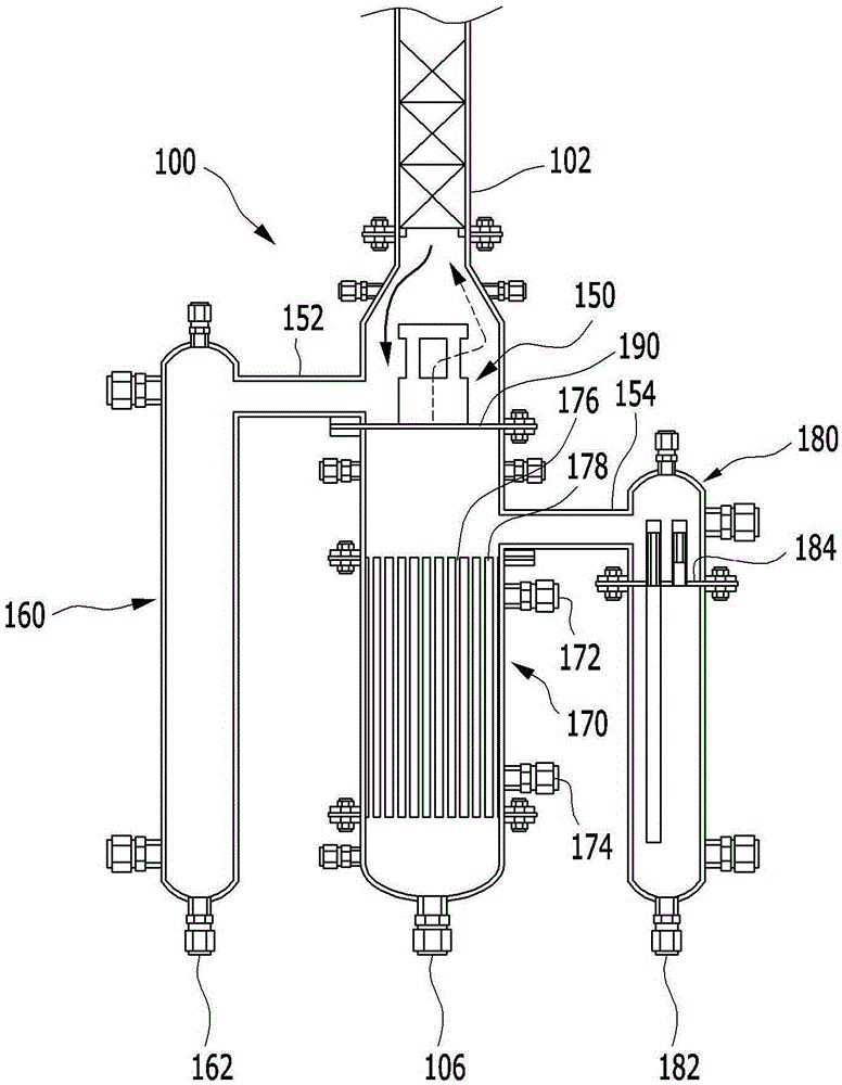 Absorption tower having absorption separator