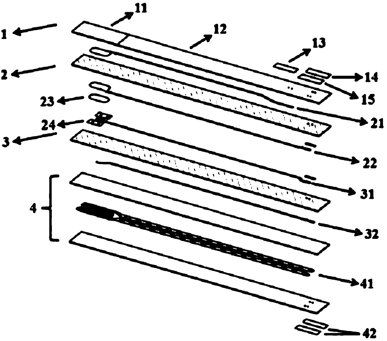 Chip type oxygen sensor for novel double battery type motorcycle and preparation method thereof