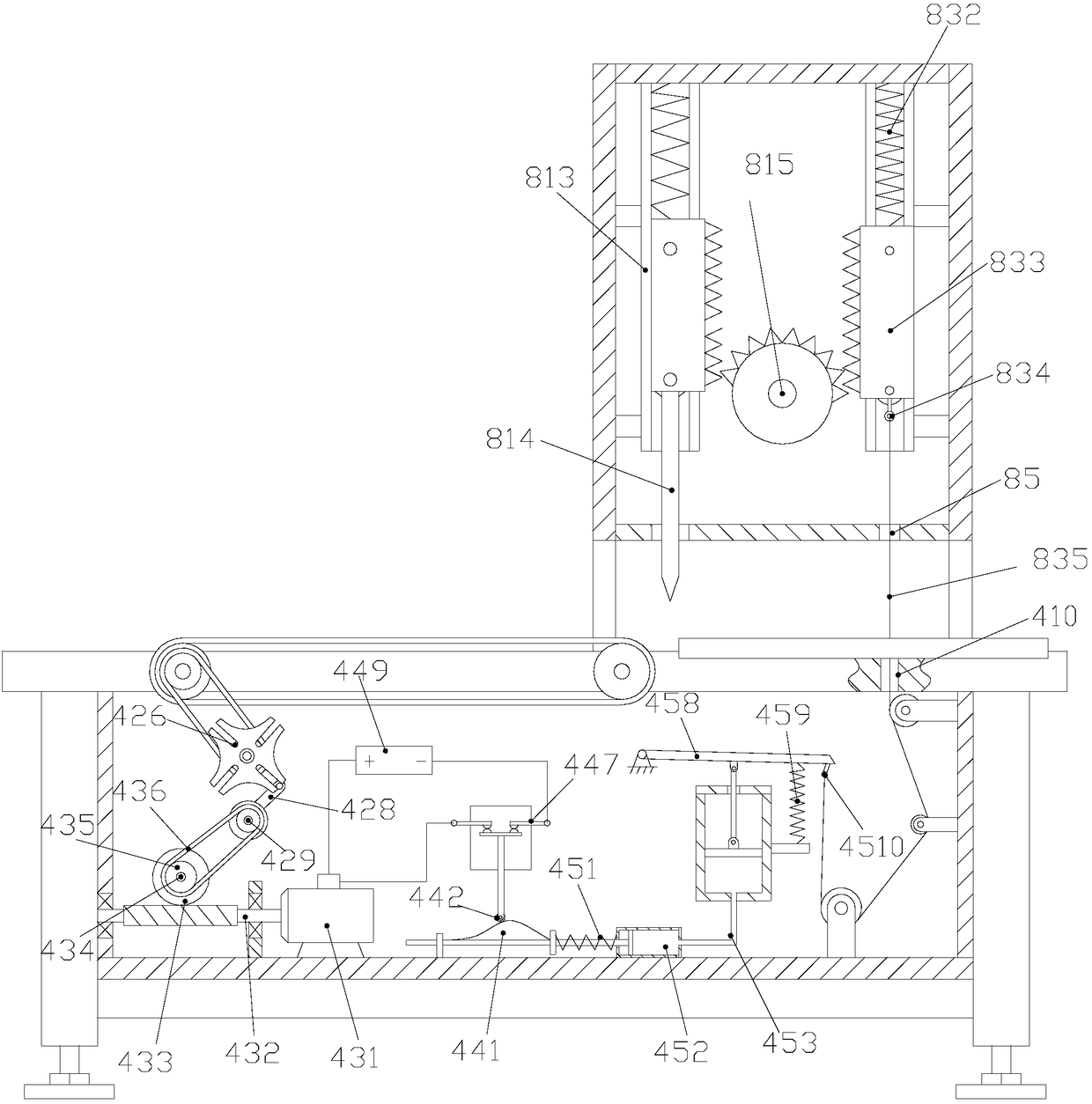 Cutting device for leather bag manufacturing