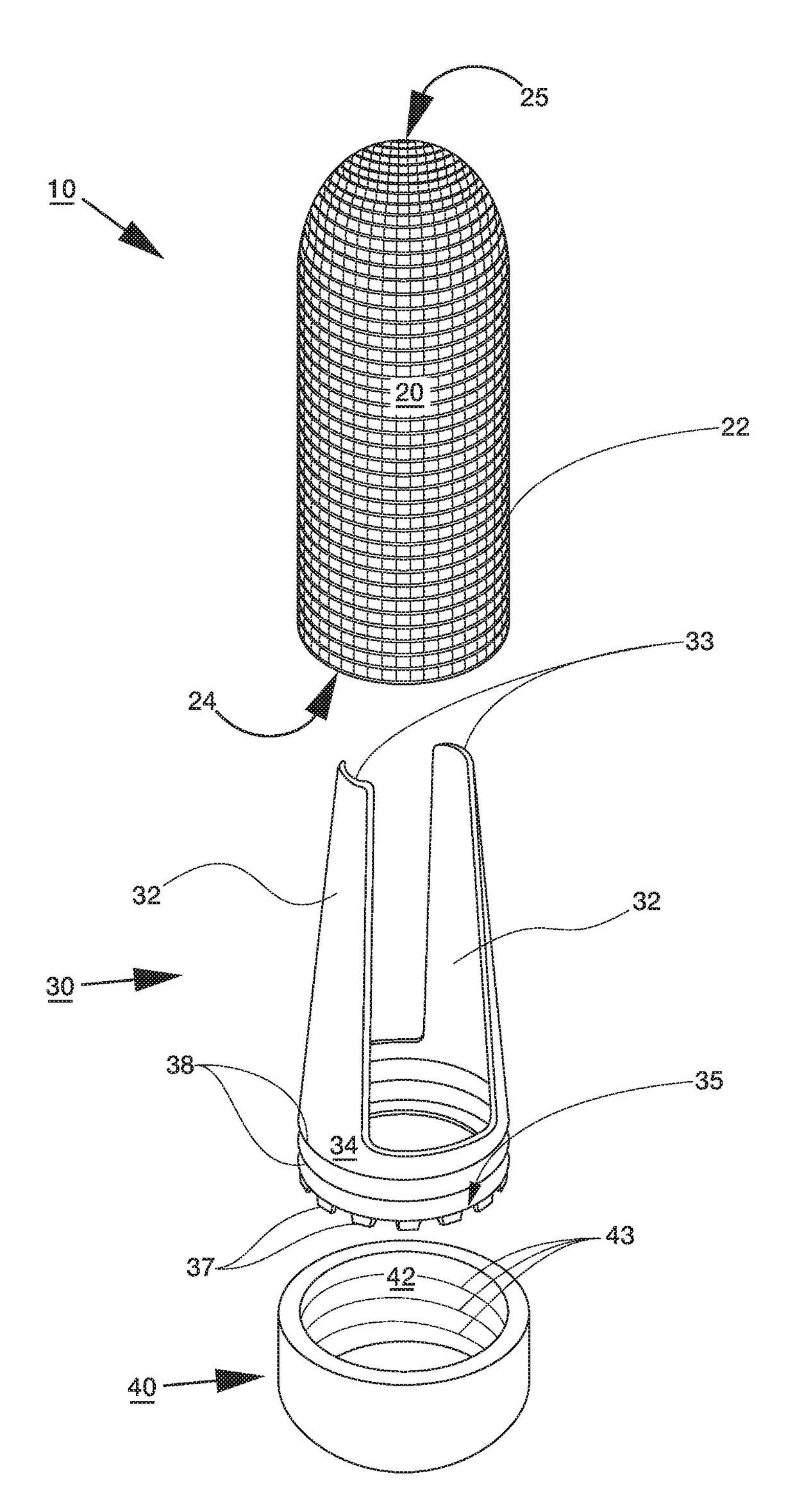 Finger mounted toothbrush with an internal reinforcing skeleton