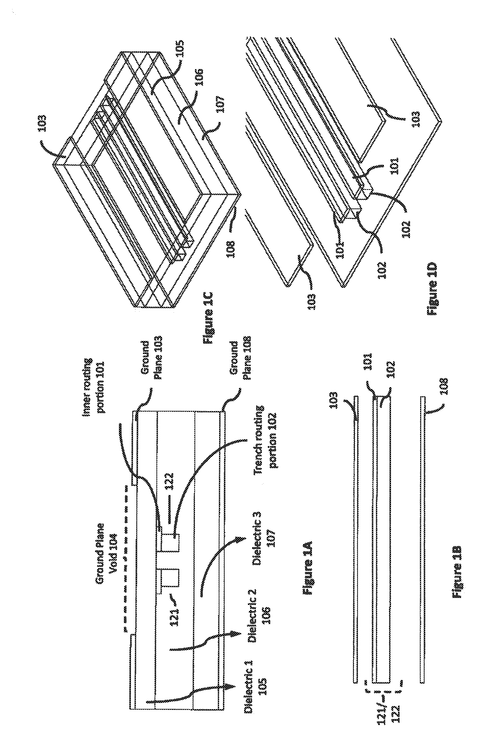 Vertical trench routing in a substrate