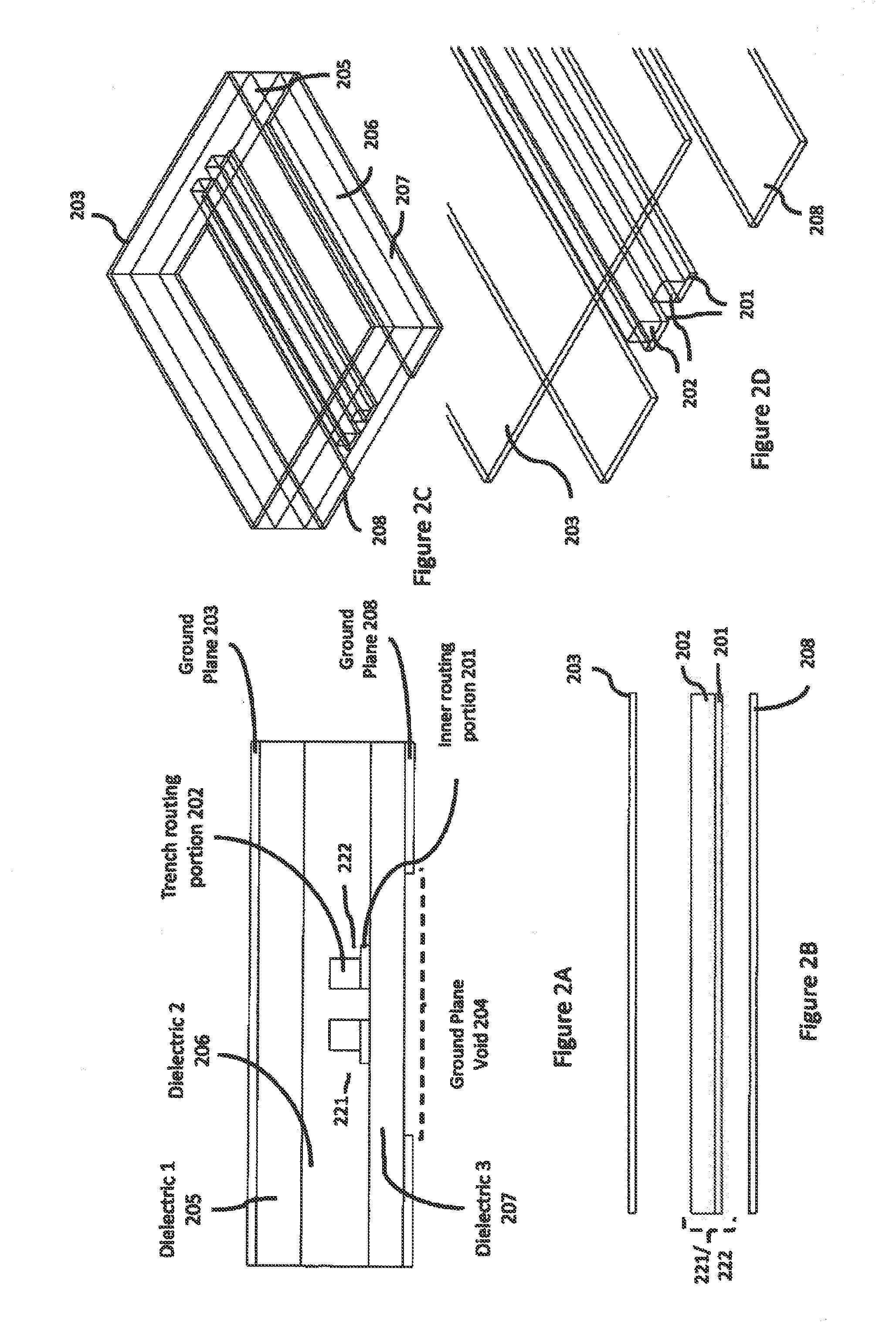 Vertical trench routing in a substrate