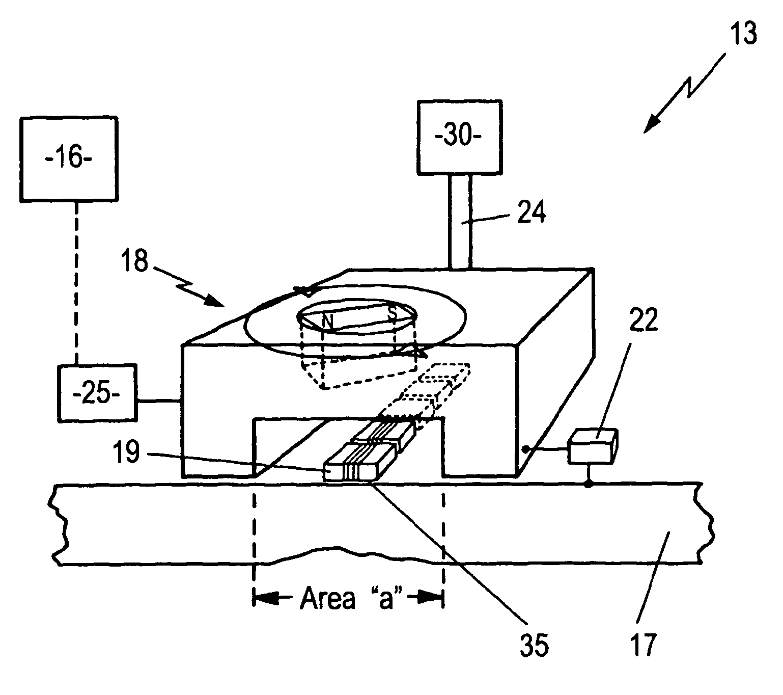 Electromagnet inspection apparatus with a movable magnet and method for non-destructive testing of electrically conductive test components