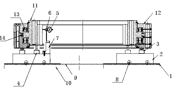 Large turntable bearing assembly workbench