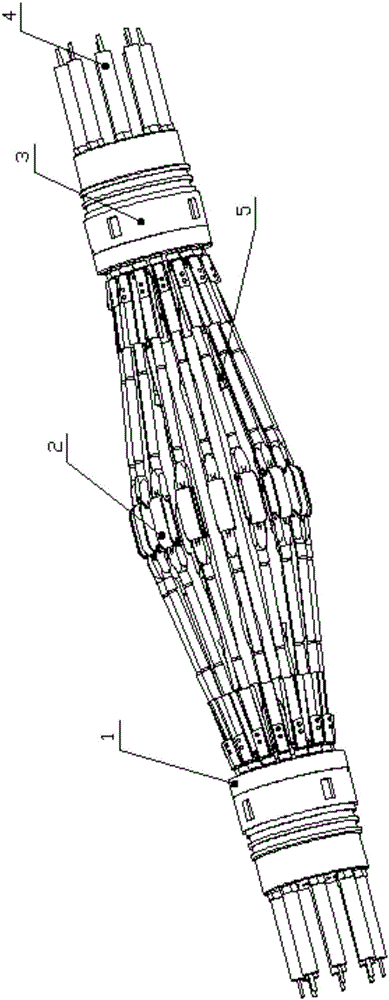 Small-bore bidirectional two-dimensional floating self-adaptive mechanism for high-temperature and high-pressure underground pipeline