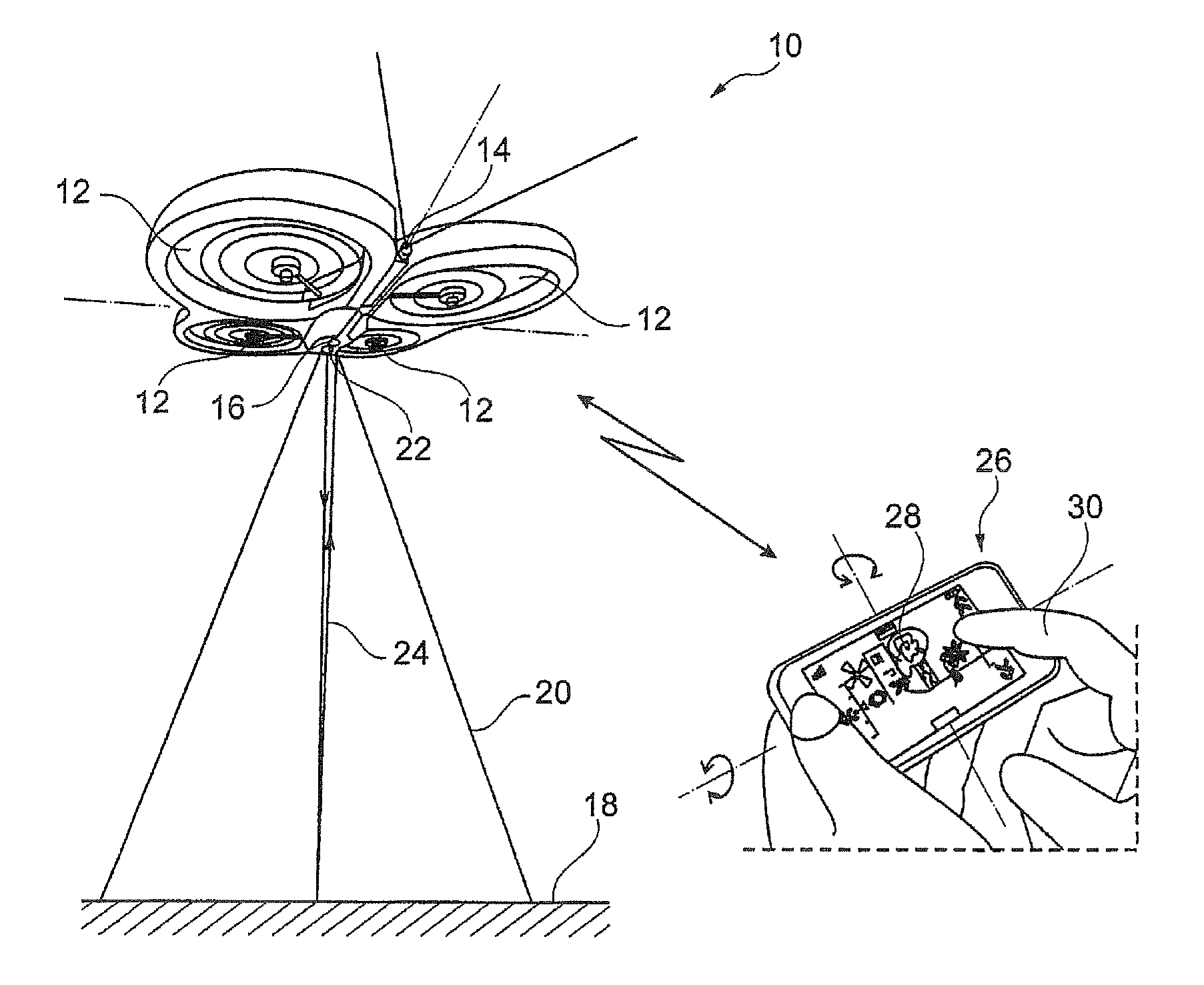 Method of evaluating the horizontal speed of a drone, in particular a drone capable of performing hovering flight under autopilot