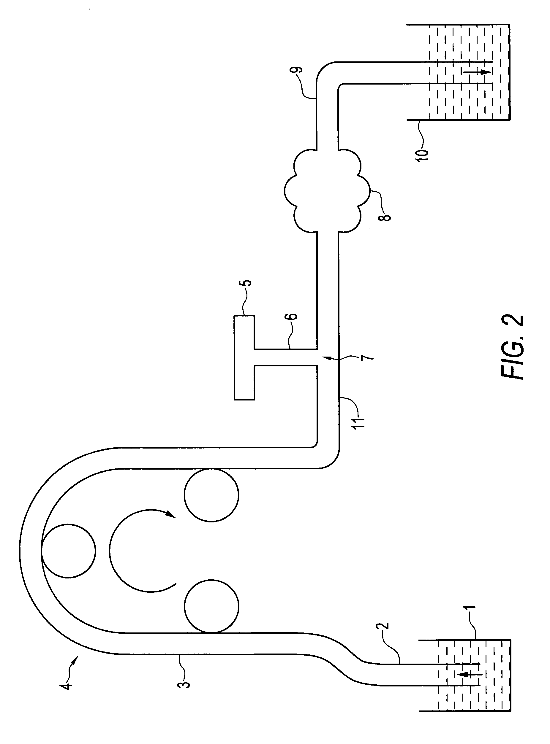 System of dampening pressure pulsations caused by a positive displacement pump in endoscopic surgery