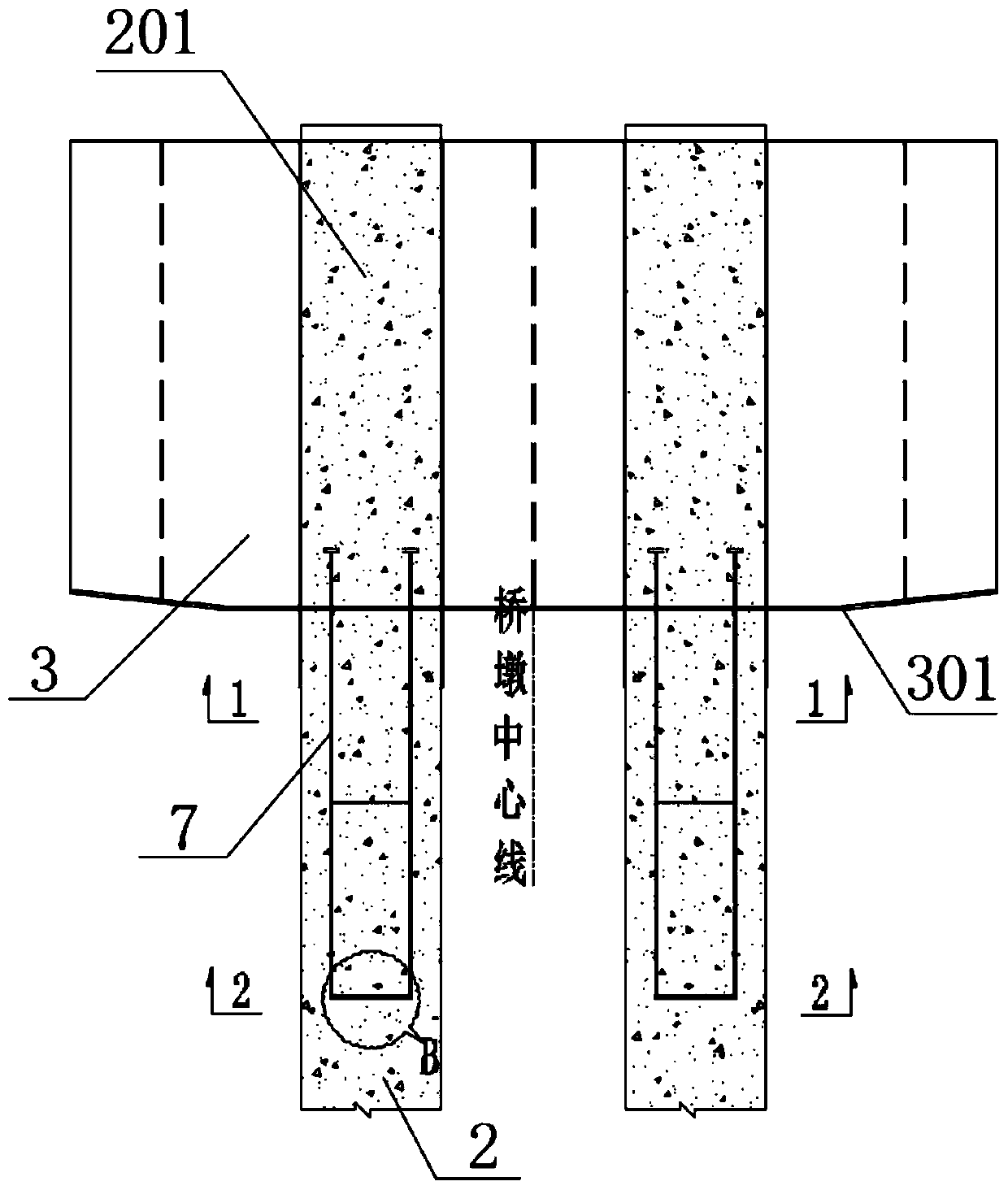 Steel box beam thin-walled pier rigid frame cable-stayed bridge suitable for straddle monorail