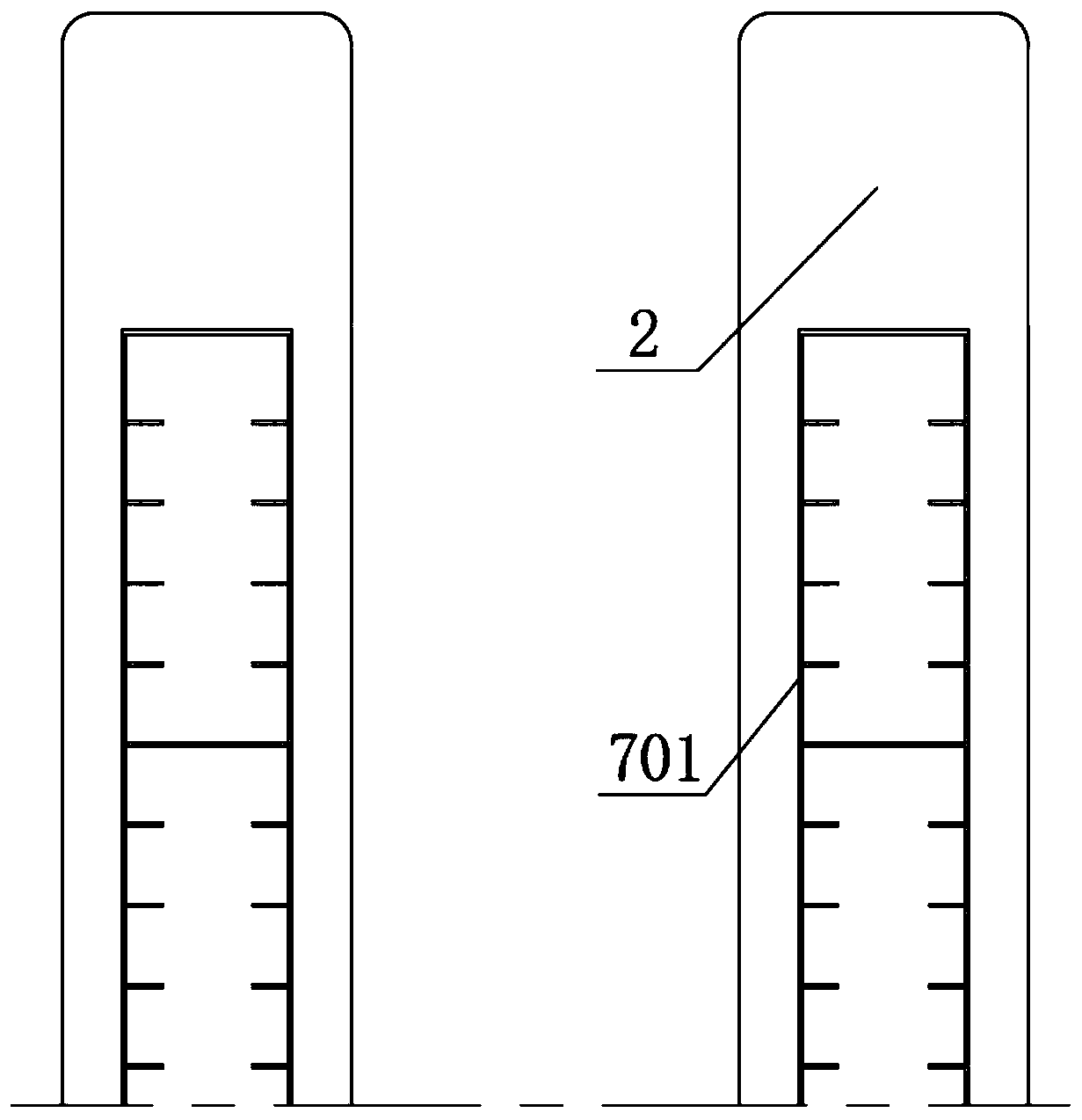 Steel box beam thin-walled pier rigid frame cable-stayed bridge suitable for straddle monorail