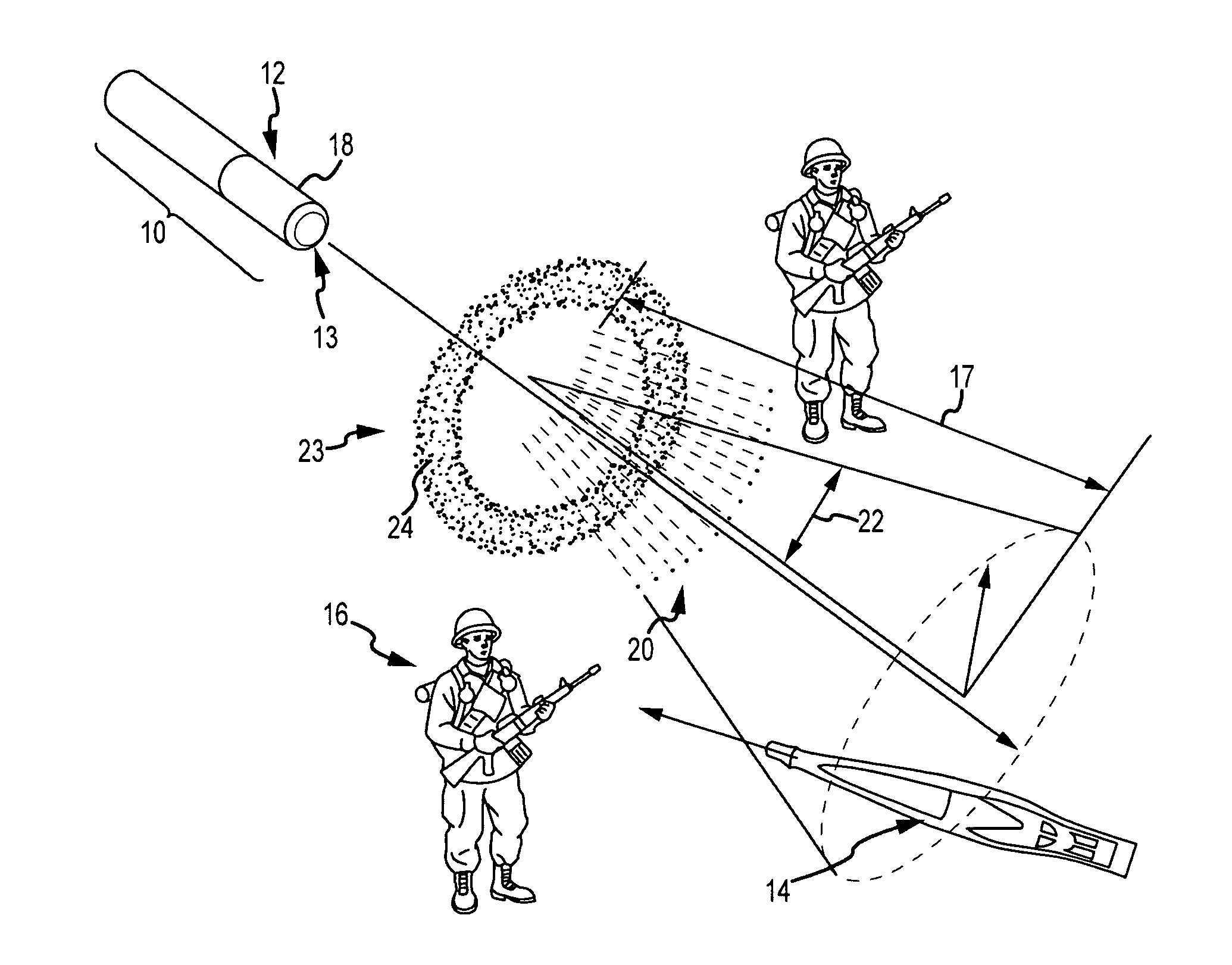 Forward firing fragmentation warhead