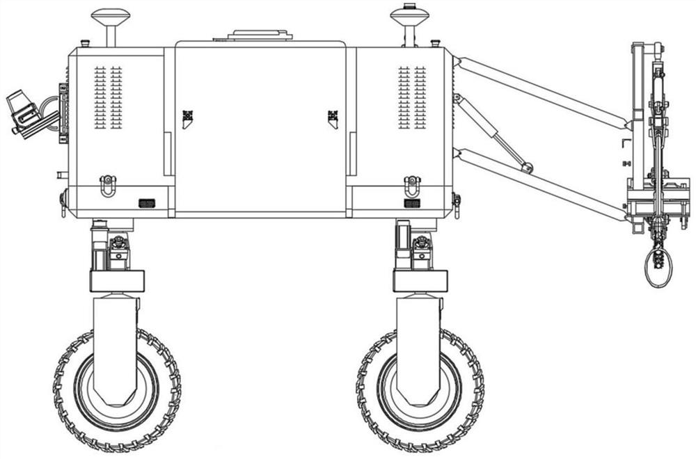 Wheeled farmland management robot with flexible profiling chassis and profiling control method