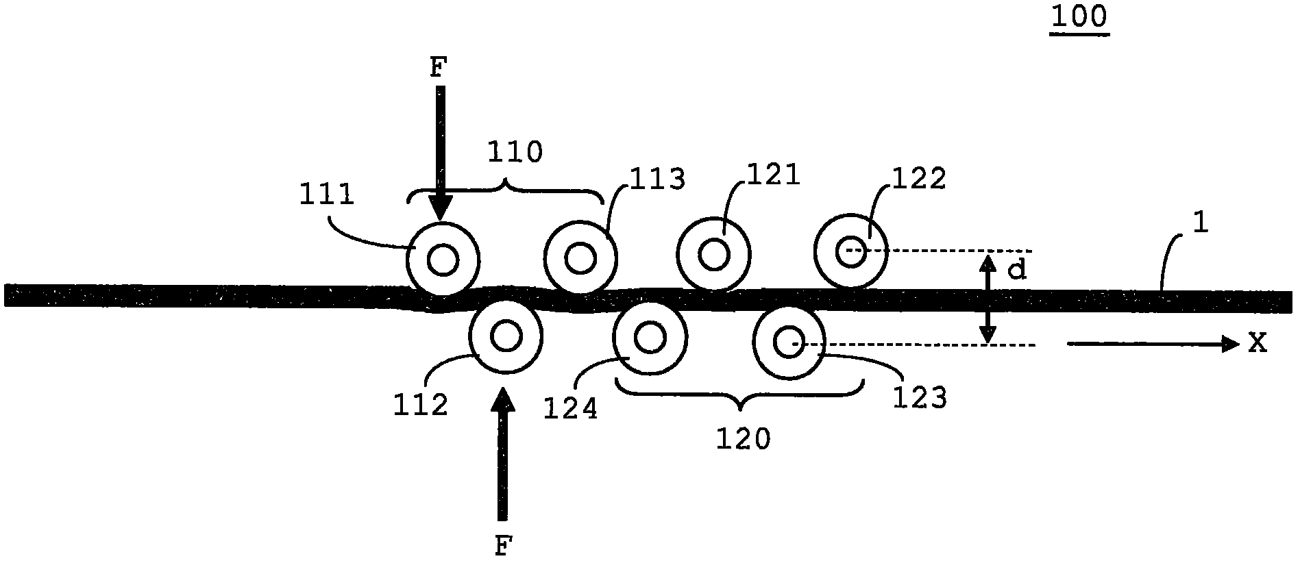 Aligning device for aligning cables and corresponding method