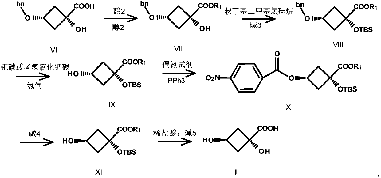 Preparation method of trans-1,3-dihydroxy-cyclobutane-1-carboxylic acid