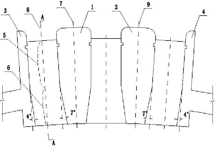 Arrangement structure of overflow surface holes of arch dam