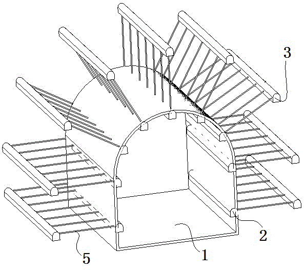 Long-span and high-side-wall underground space building and excavation support method thereof