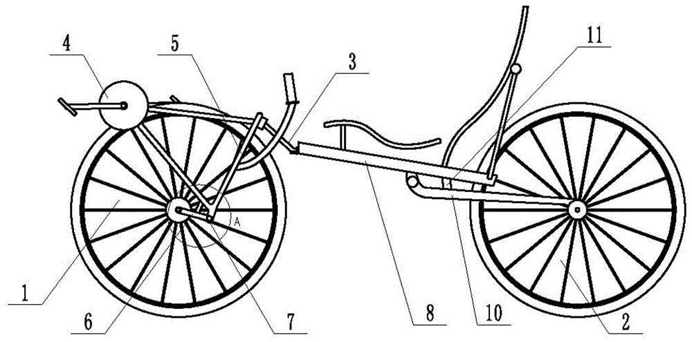 Recumbent vehicle with trapezoidal turning structures