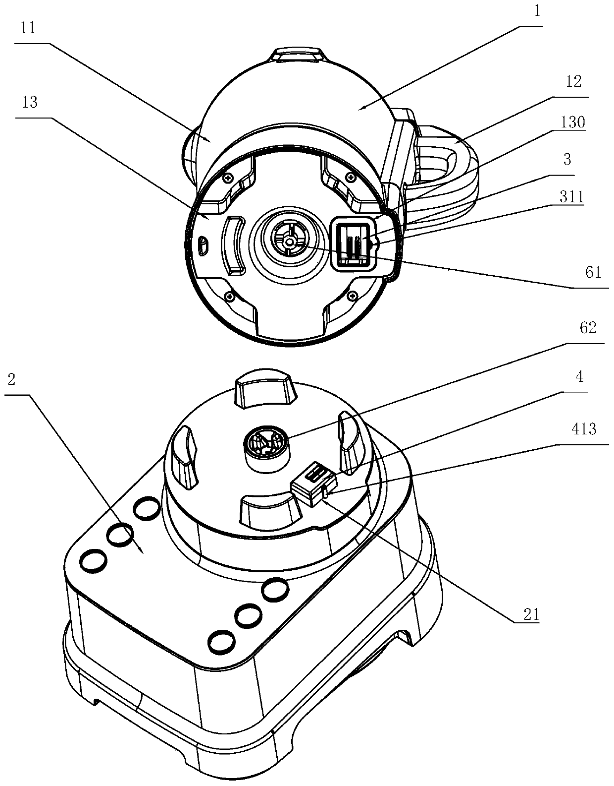 Safe and reliable composite coupler and food processing machine