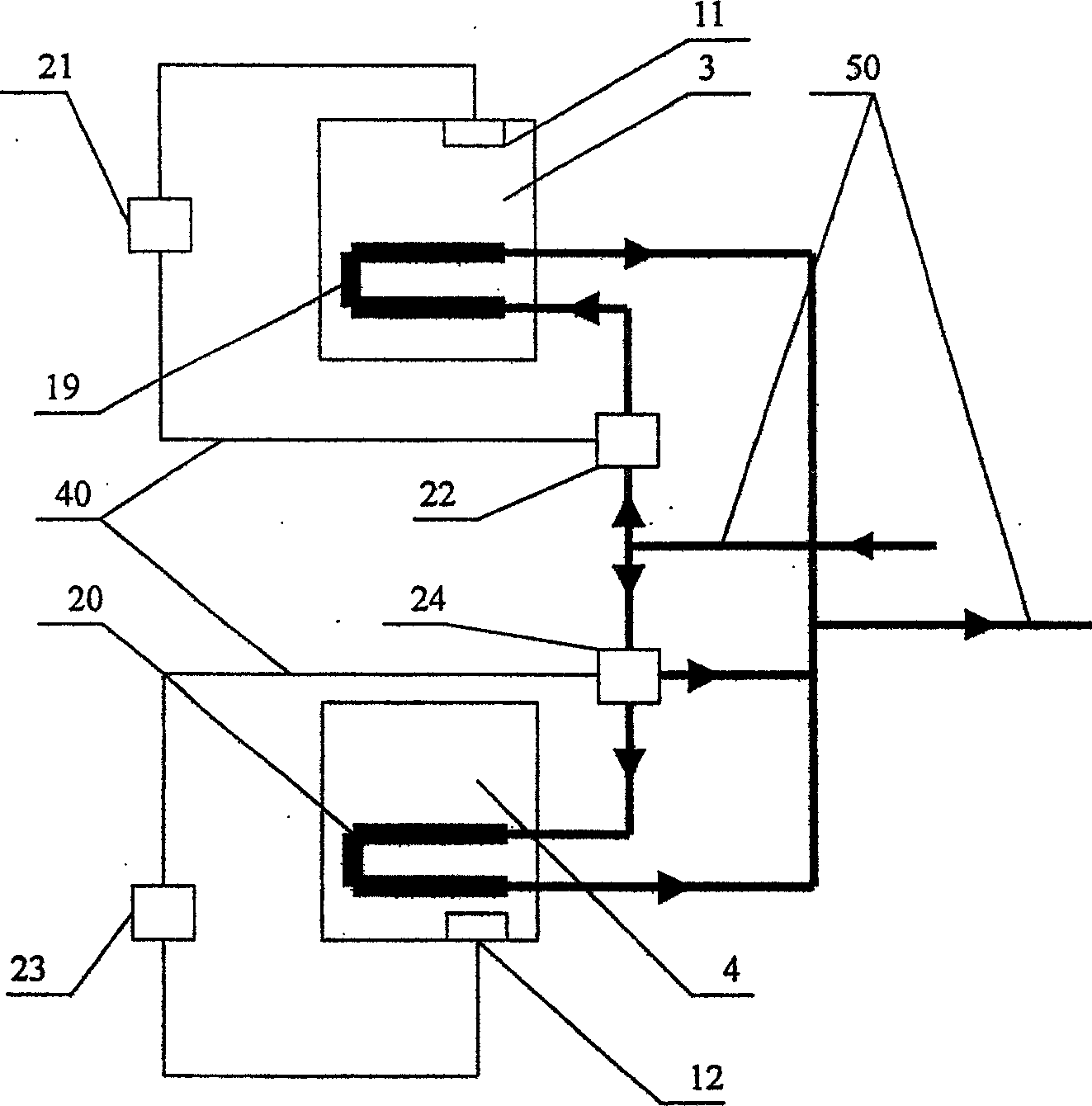 Stepped heating combined oil tank