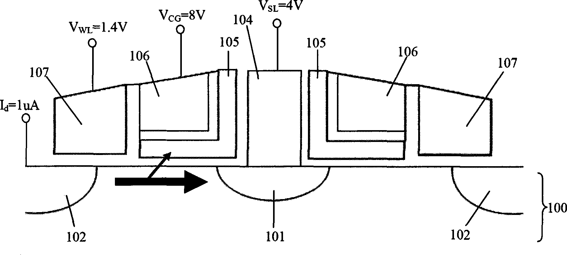 High-efficient erasing and writing flash memory in grating