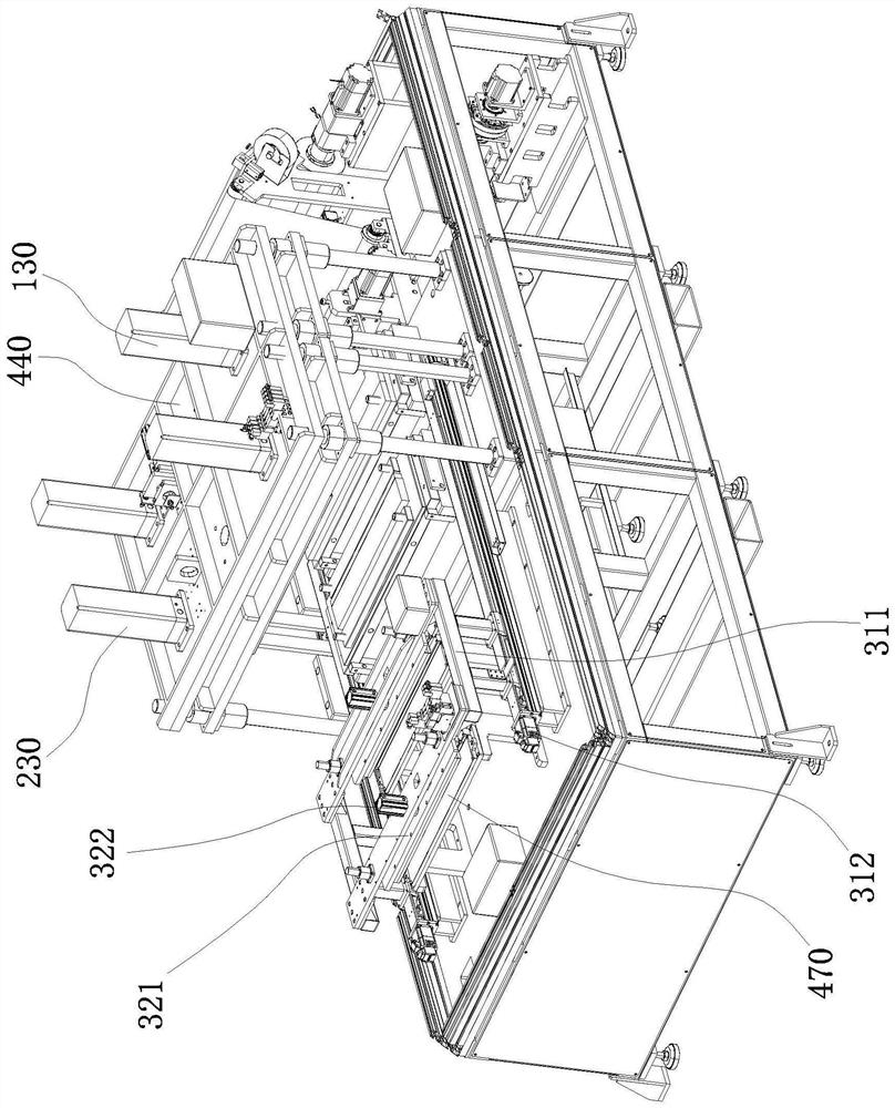 Production equipment for efficiently cutting, bending and carrying insulating film