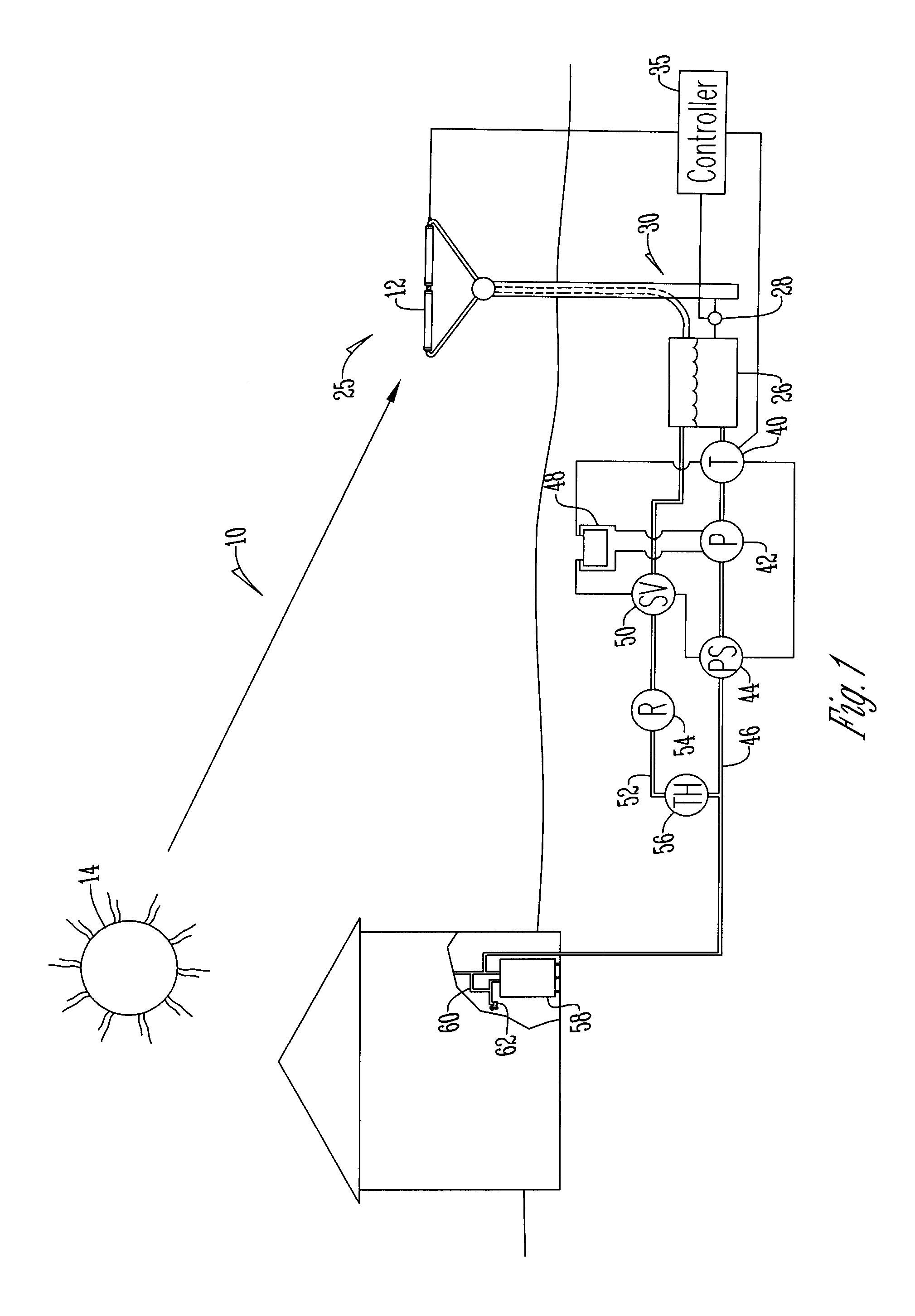 Solar heating system for a hot water heater