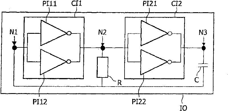 Integrated RC oscillator with high frequency stability, notably for an integrated switched-mode power supply