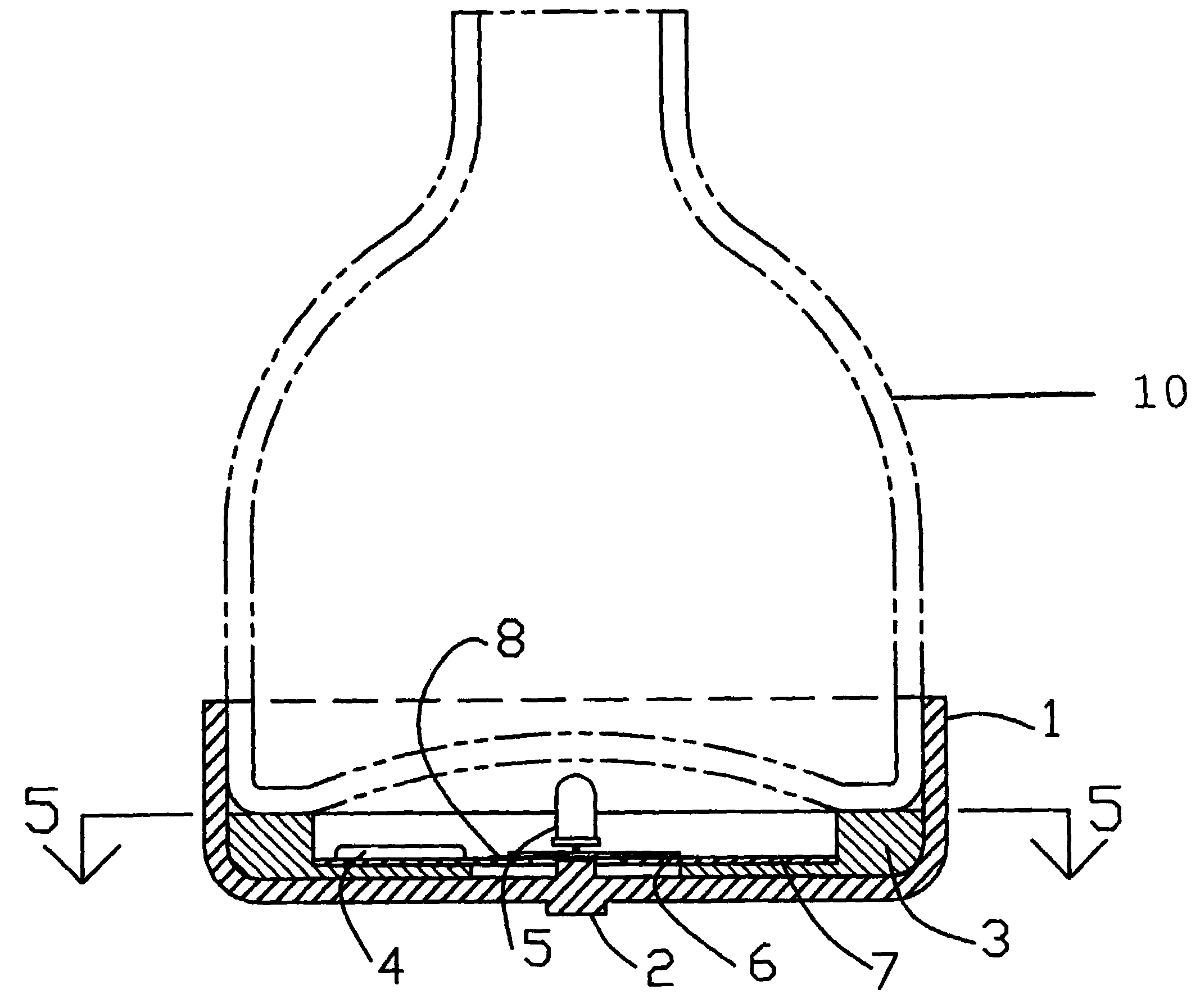 Automatic base-mounted container illuminator