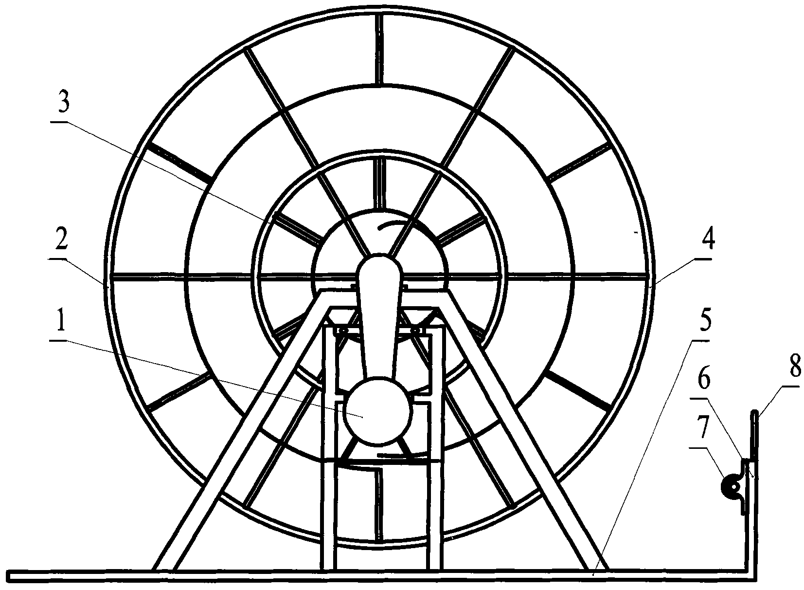 Hose and cable winding system of mobile tank cleaning robot