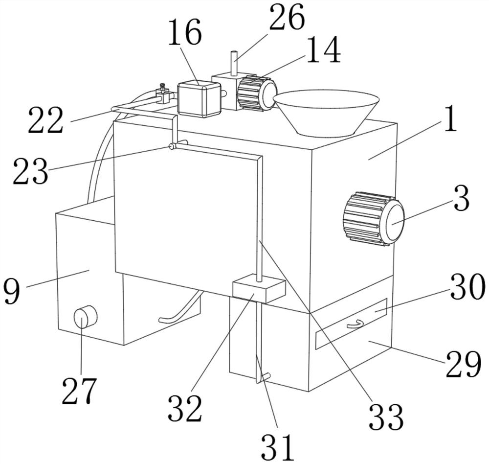 Columnar organic glass raw material extrusion device capable of eliminating bubbles