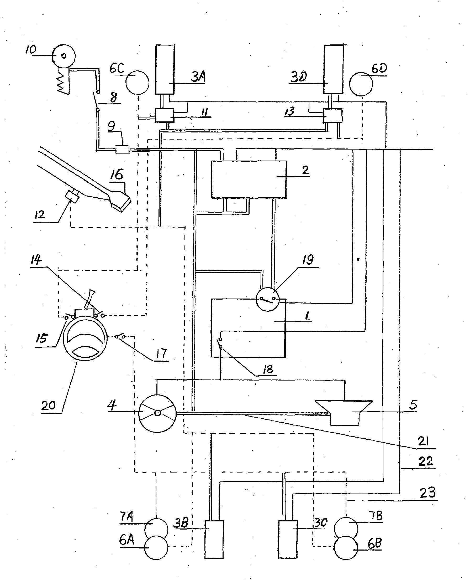 Automobile automatic braking natural cycle system