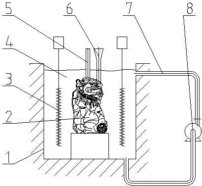 Batch cement pouring method of large-sized sculpture