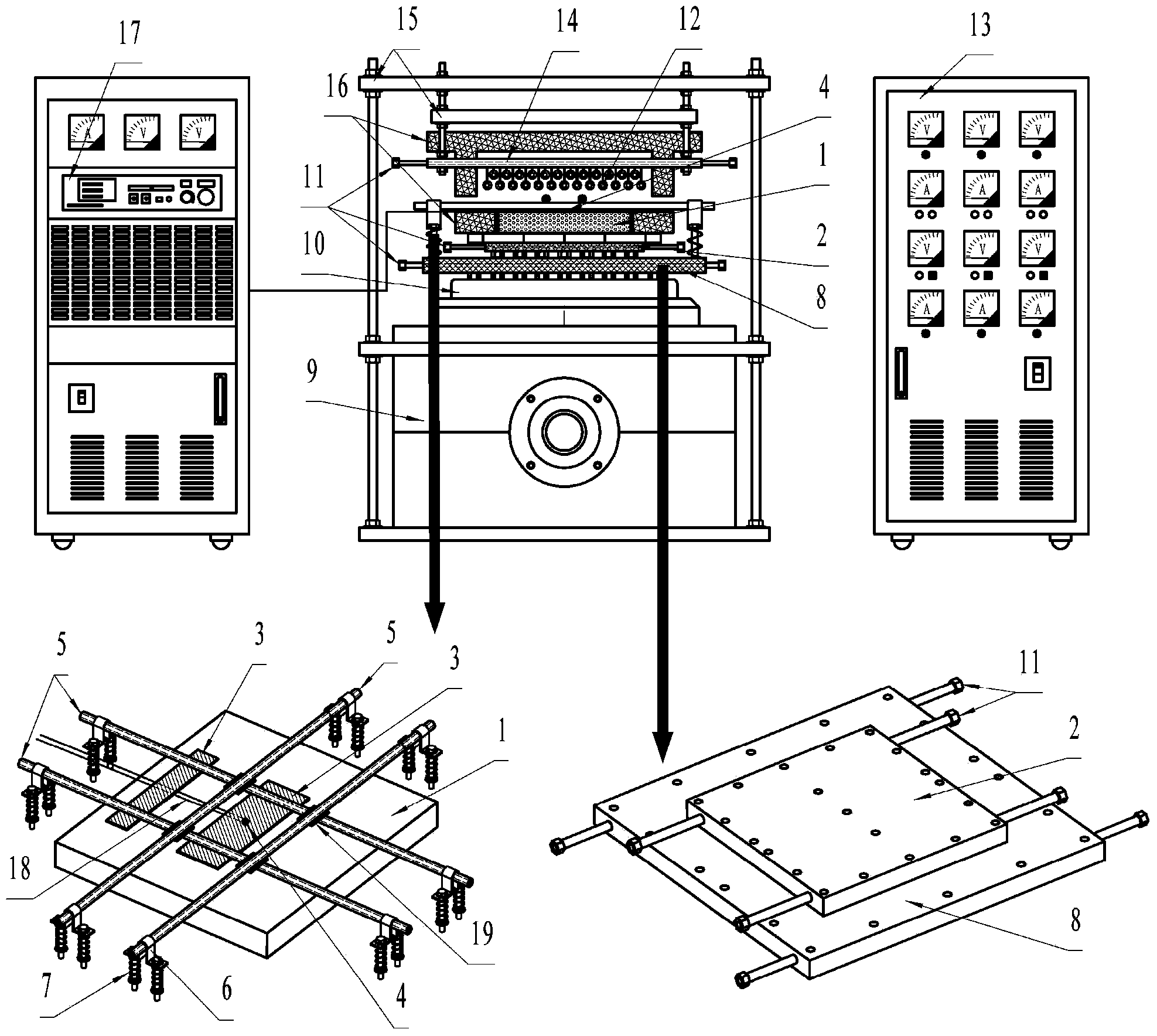 Thermal shock joint experiment device for nanometer thermal insulation material in extreme high-temperature environment