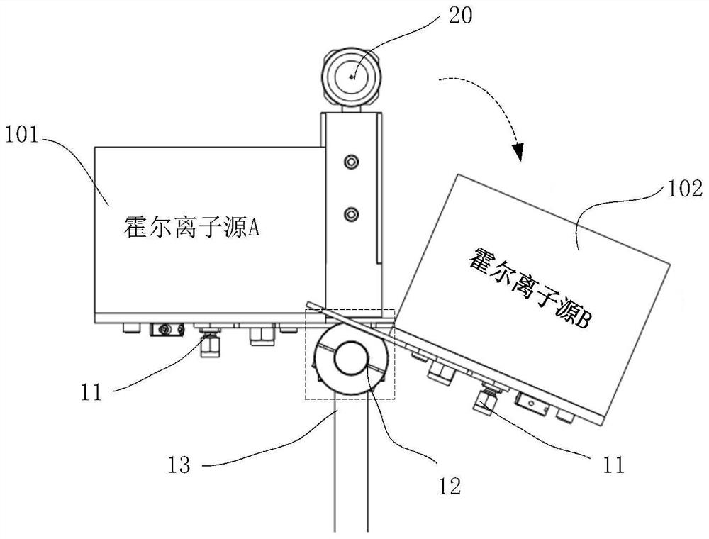 Ion source mounting structure and ion source device