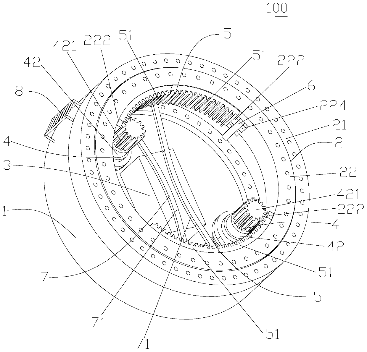 Variable-pitch driving module, impeller system, wind generating set and transportation method