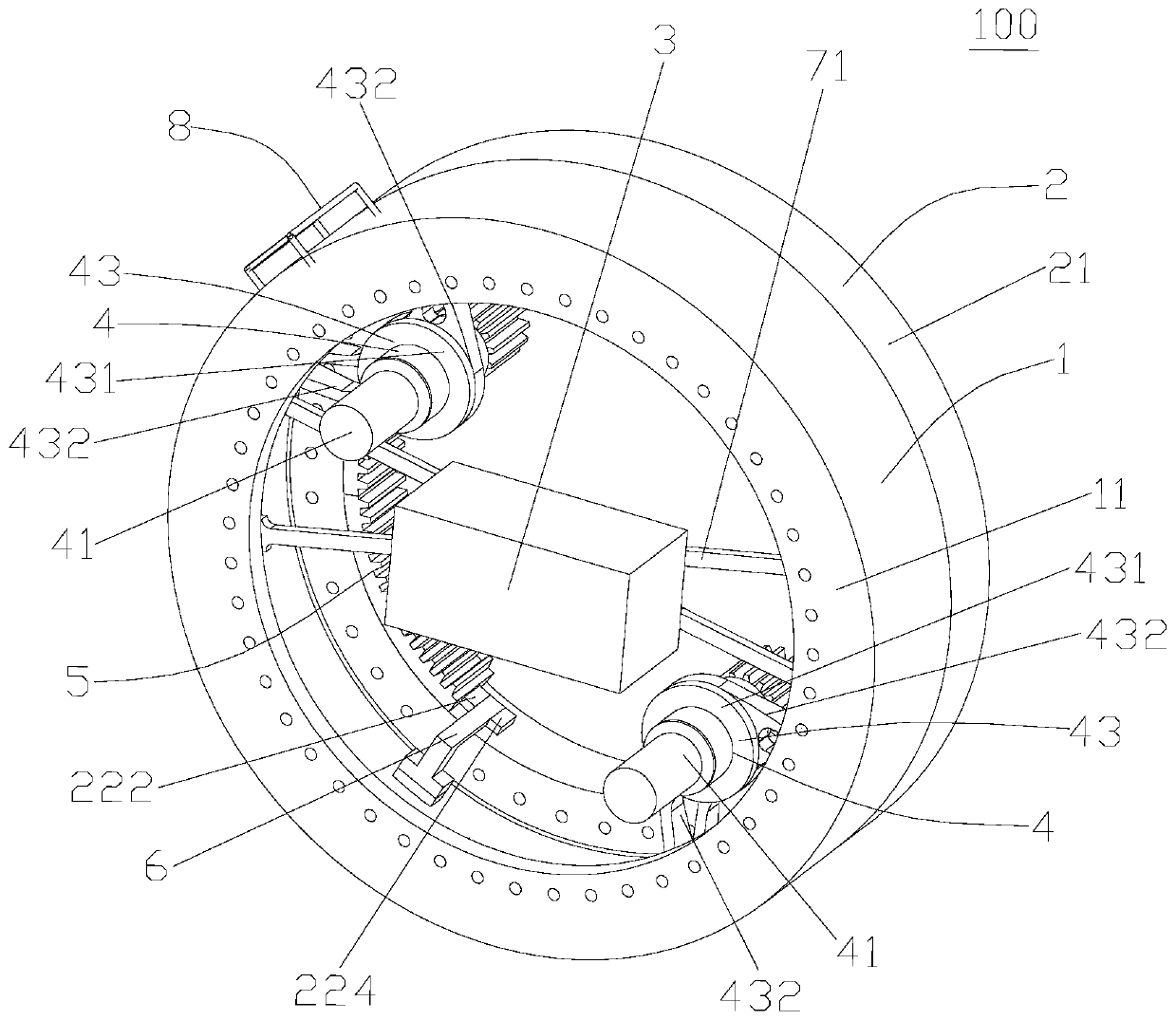 Variable-pitch driving module, impeller system, wind generating set and transportation method